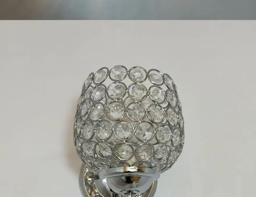 Ball Circle Crystal Silver Corridor Stair  Living Room Bedroom Bedside Global Silver Wall Lamps