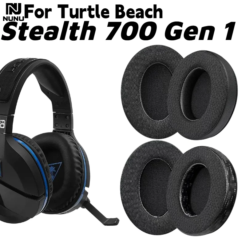 NUNU Replacement Mesh Spliced Protein Leather Ear Pads for Turtle Beach Stealth 700 Gen 1 headsets Earmuff Repair Parts
