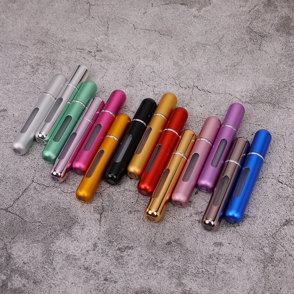 

Portable 8ml Aluminum Travel Perfume Metal Bottles Sprayer Sub-Bottle Lid Lipstick Lotions Toothpaste