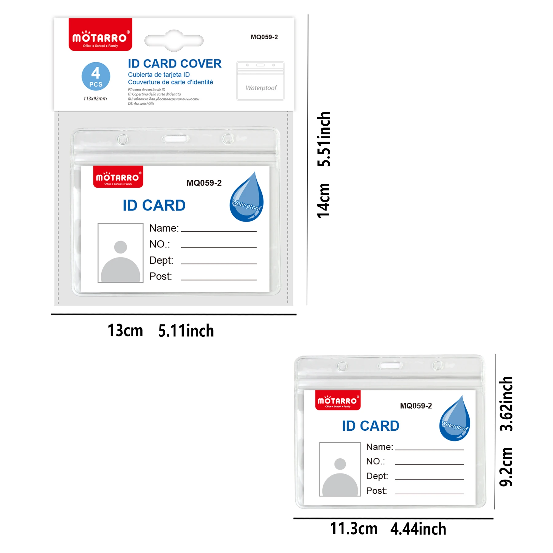 MOTARRO Transparent Waterproof ID Card Tag Staff Work Pass Card Holder Business Employee Name Badges Holder Case Cover Accessory