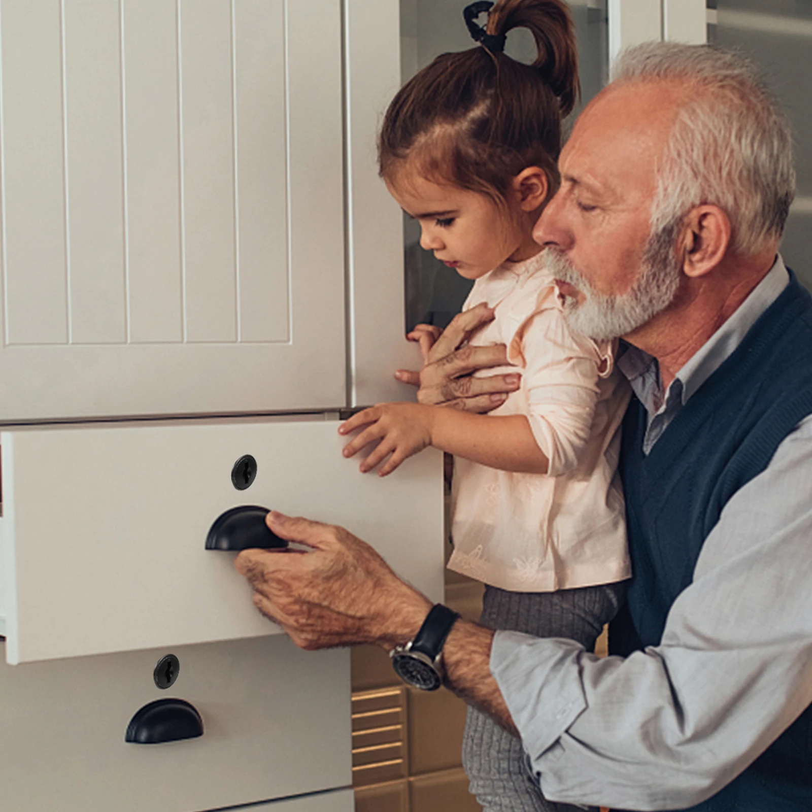 2pcs Locks Durable Steel Triple Central Office Desk Drawer Central Lock File Locker Hardware Security Furniture