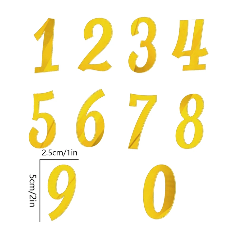 1 Set Goldene Acryl 26 Englische Buchstaben und Zahlen Tortendekoration für Geburtstag Hochzeit Party Personalisierte DIY Kuchen-Deko-Zubehör – Detail 6