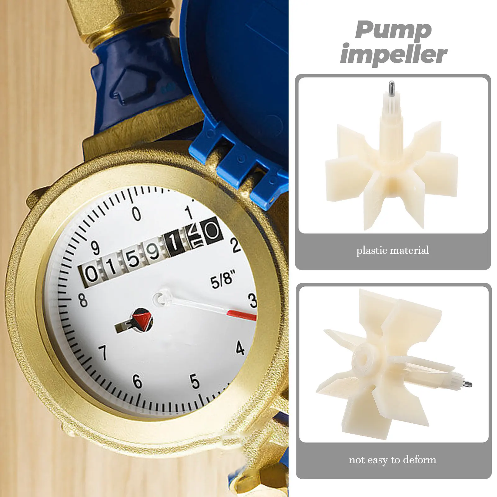 Water Pump Accessories Booster Impeller Plastic Transfer Utility Replacement White Cnc