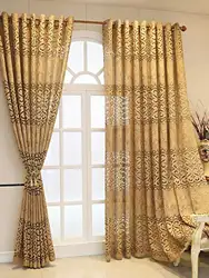 Khaki eight character hollow perforated curtains suitable for decorating living room and bedroom curtains