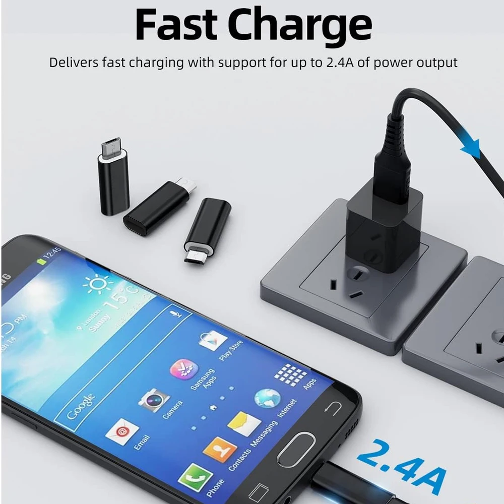 2/4pcs Type C To Micro USB Convert Connector Type-C Female Transfer To Micro Male USB Converter Data Adapter for Mobile Phone
