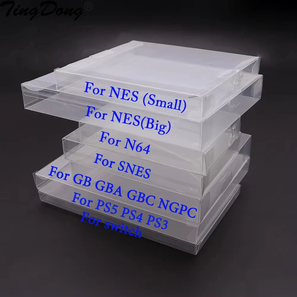 Funda protectora transparente para cartuchos de GB, GBA, GBC, SNES, N64, NES, NGPC, Switch, PS5, PS4/PS3