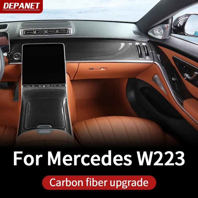 

Накладка для Mercedes w223 S series class из углеродного волокна 2021 ~ 2024 чехлы на чашку Mercedes w223 Carbon S400 S450 S550 amg аксессуары