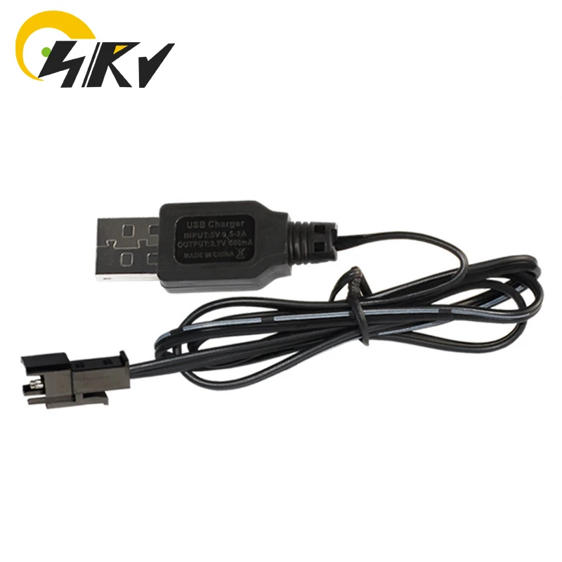 USB Charger With SM-2P Female Plug For 3.7V Lithium-ion Battery Pack With LED and BMS Protection