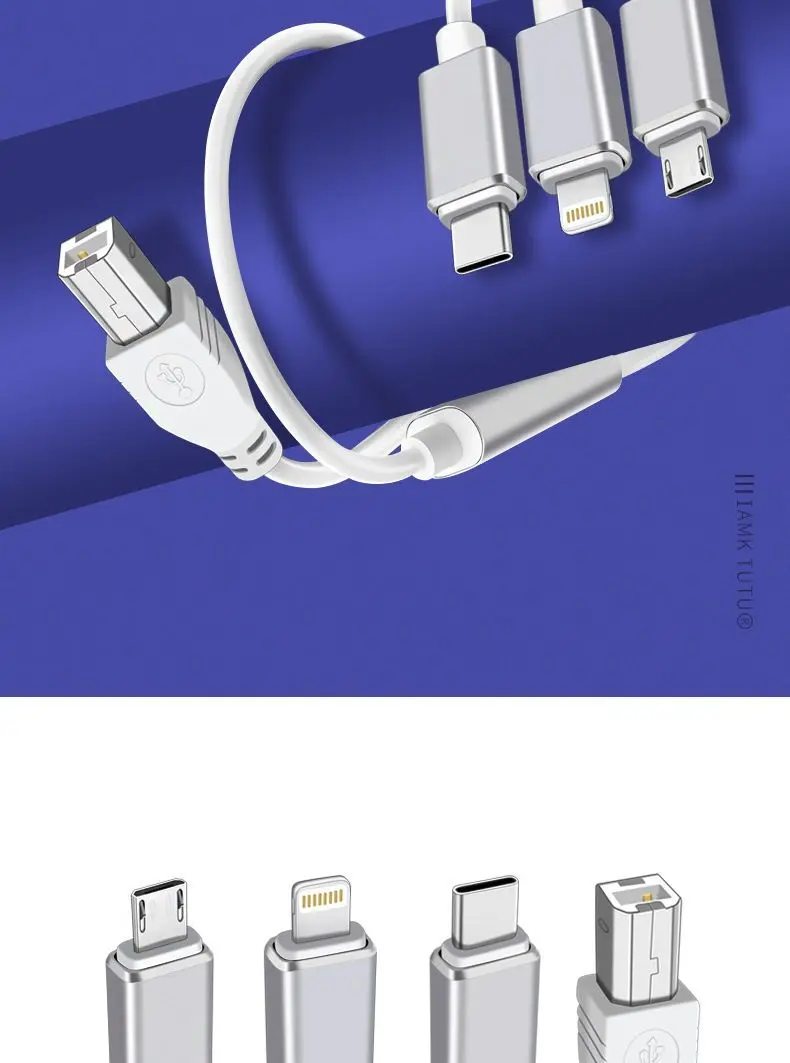Kabel fortepianowy 3 w 1 USB B OTG do iPhone'a Klawiatura instrumentu MIDI USB Telefon Fortepian elektroniczny Podłącz bęben KABEL Micro Type C — zdjęcie produktu 5