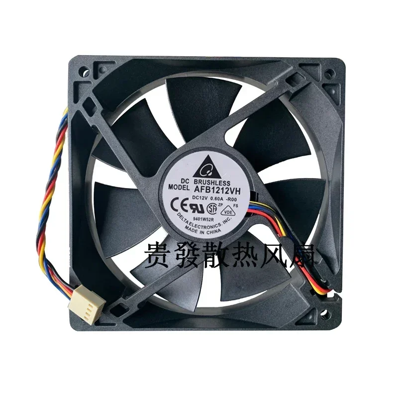 

+New 12cm For Delta 12025 DC12V 0.6A afb1212vh four wire PWM chassis cooling fan 120MM 120*120*25MM
