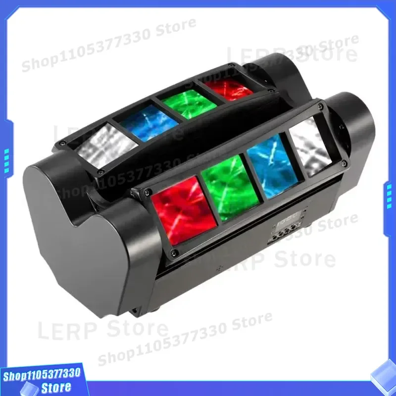 10W RGBW 8 Eyes LED Spider Moving Head Light Smart Mini Beam Stage Lighting for DJ KTV Club Party Disco Rotating Effect Lamp