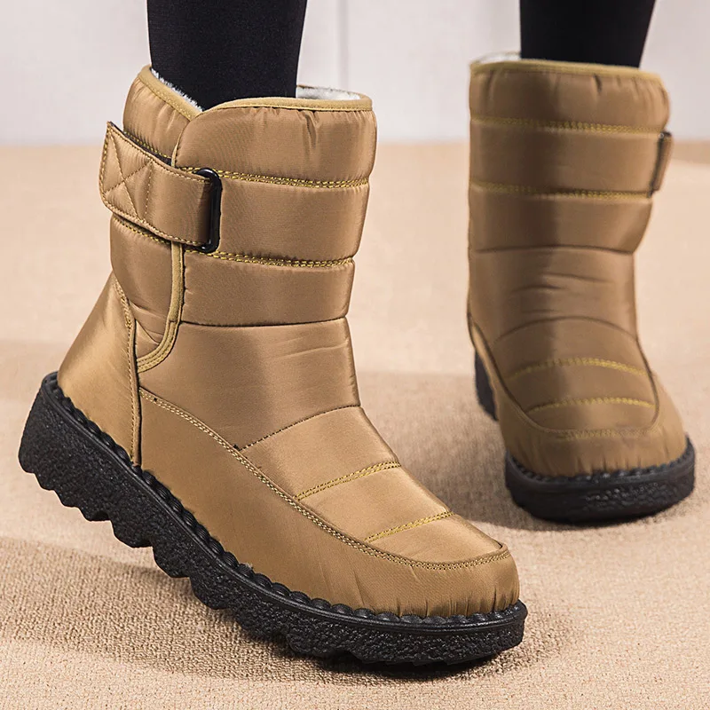 Schnee Stiefel Frau Plus Größe Schuhe Frau Plattform Frauen Schuhe Plüsch Wasserdicht Mid Hohe Stiefel Casual Stiefel Frauen Botas Mujer