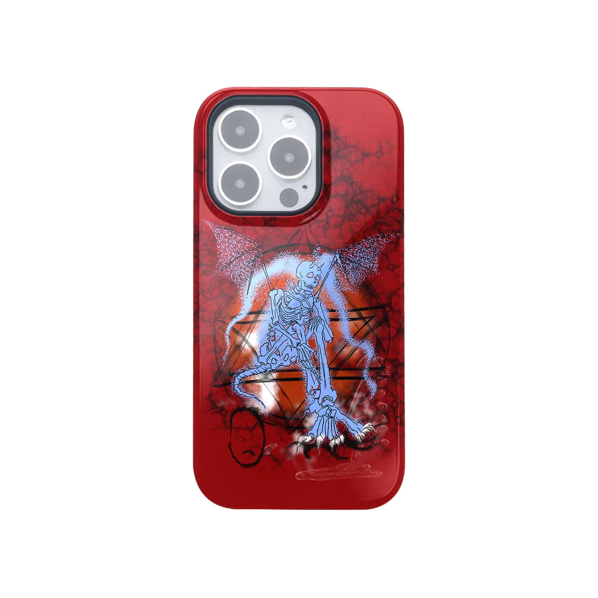 Particular Phone Case Red Skeleton Cover Dark Gothic Hexagram for iPhone 15 14 13 12 11 Pro Max 8 7 Plus