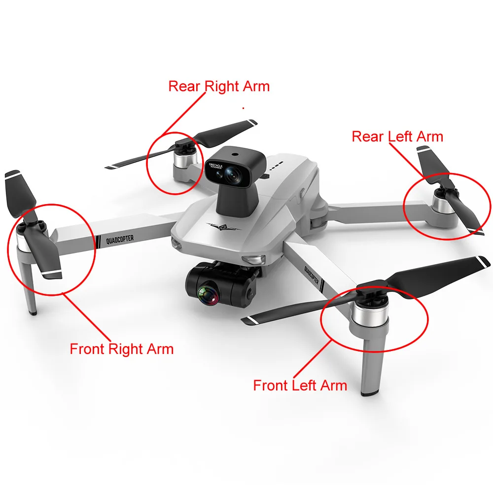Pomarańczowy kolor oryginalny KF102 przednie tylne ramię z bezszczotkowym silnikiem KF-102 RC GPS Drone Quadcopter Arm części zamienne akcesoria