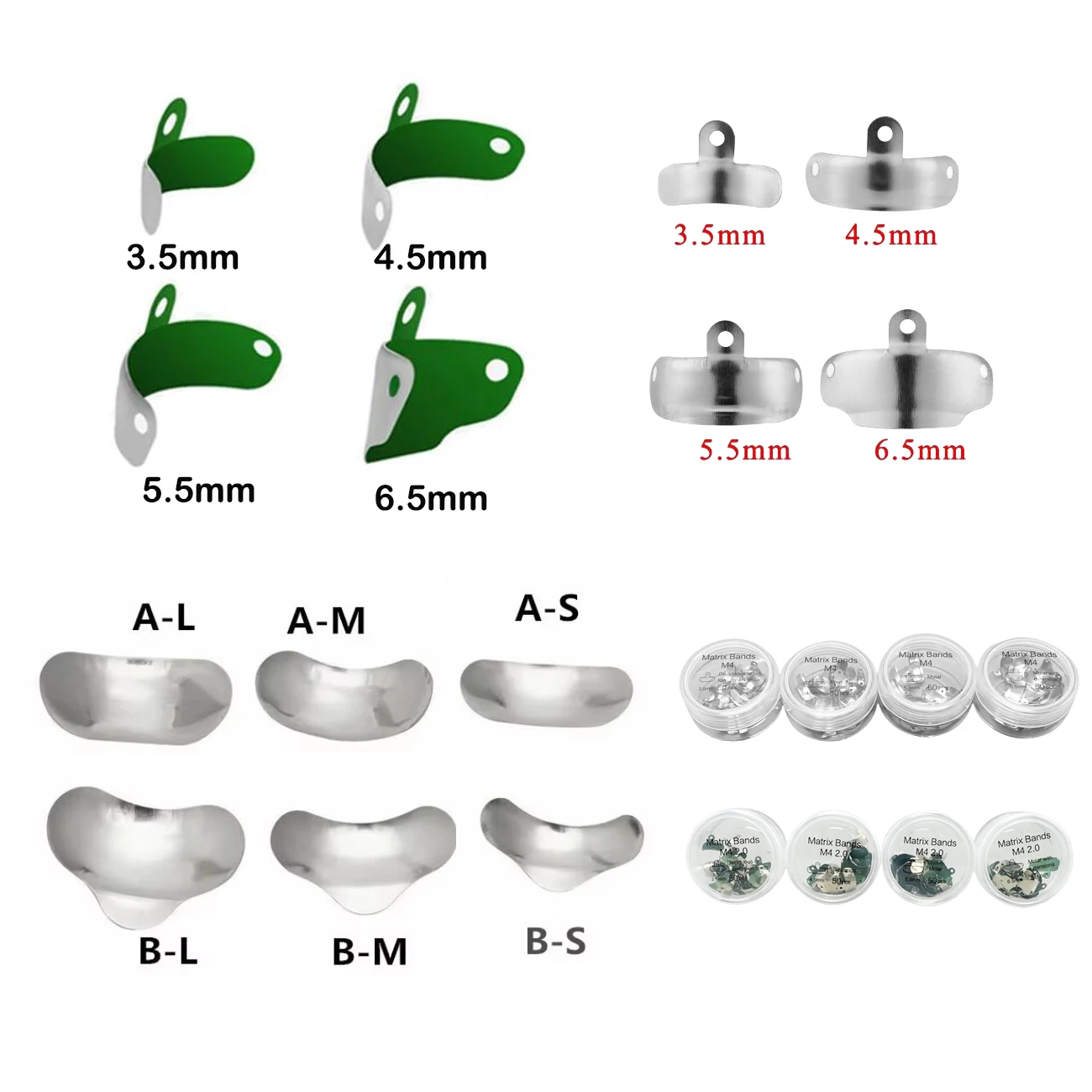 Dental Matrix Bands Sectional Contoured NITI Metal Matrices Clamp Ring Dentistry Matric Materials Teeth Orthodontic Forming