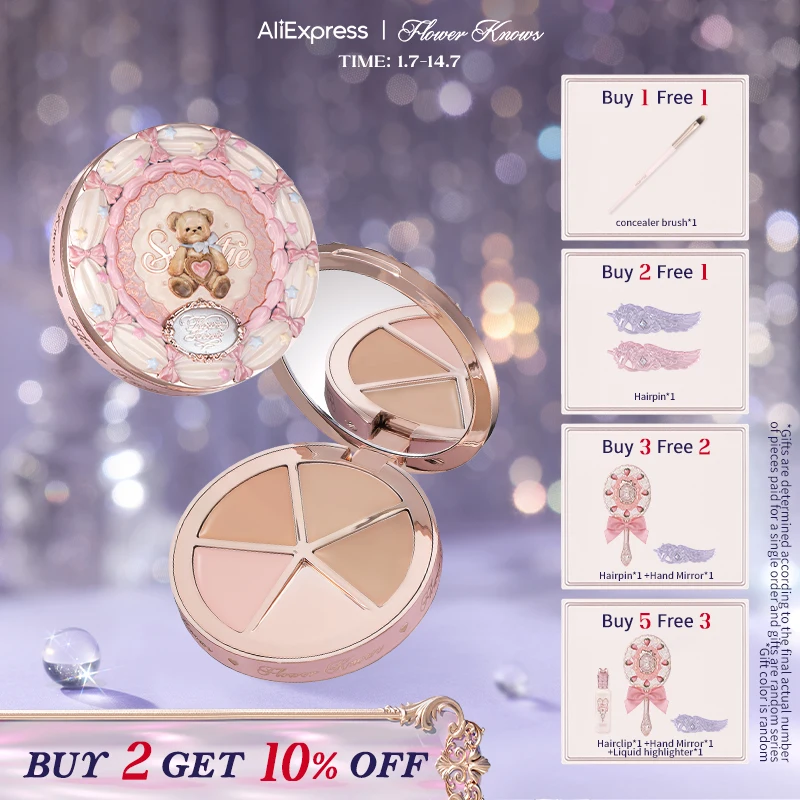 Flower Knows The Sweetie Bear Collection 4-Color Concealer Palette