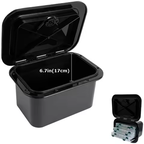 Boat Storage Box Deck Hatch Cover with 270 Degree Rotation for Easy Access ABS Plastic Organizer for Marine Fishing Gear
