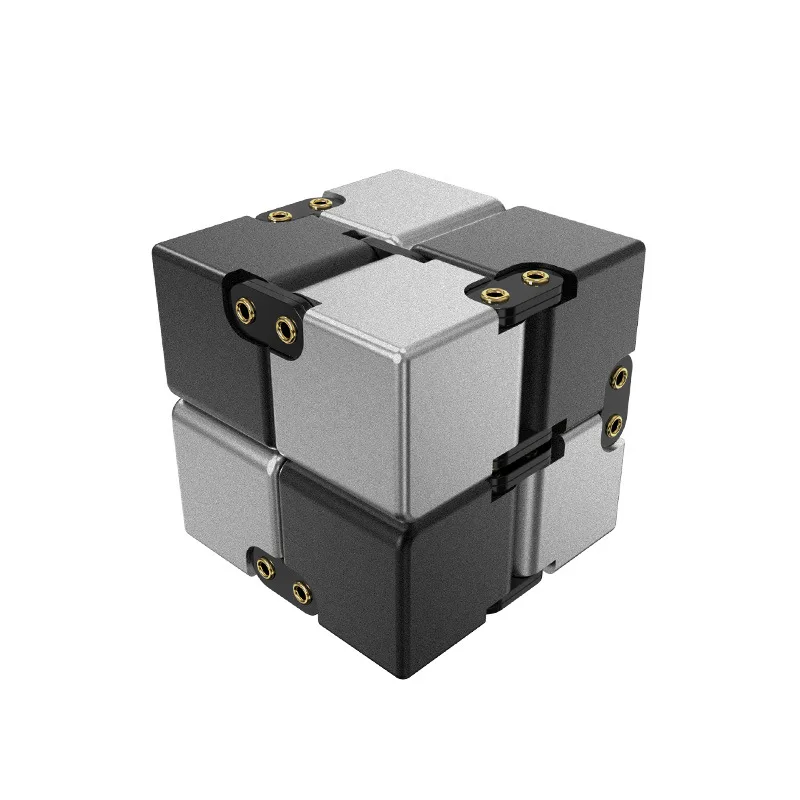 Unendliche Zappeln Cube Antistress Kreative Aluminium Legierung Spielzeug Puzzle Stress Relief Metall Niet Flip Tasche Platz für Erwachsene Kinder