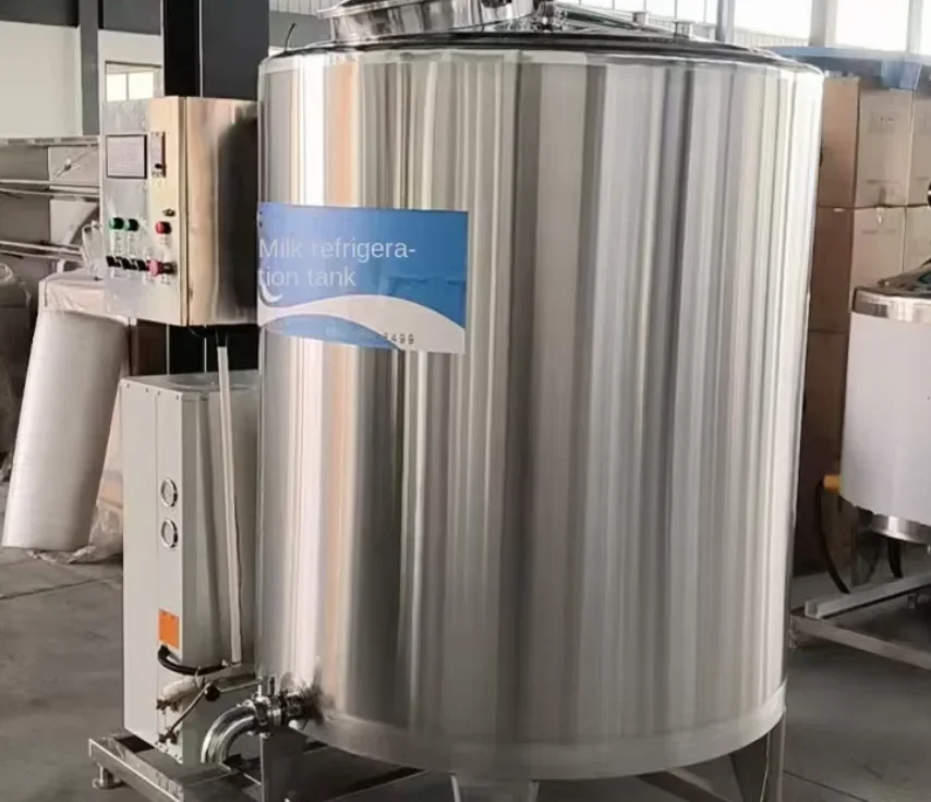 Tanque Vertical de Refrigeração de Leite em Aço, Equipamento Pasteurizador de Resfriamento Direto para Leite de Cabra e Vaca, Aço Inoxidável de Grau Alimentício