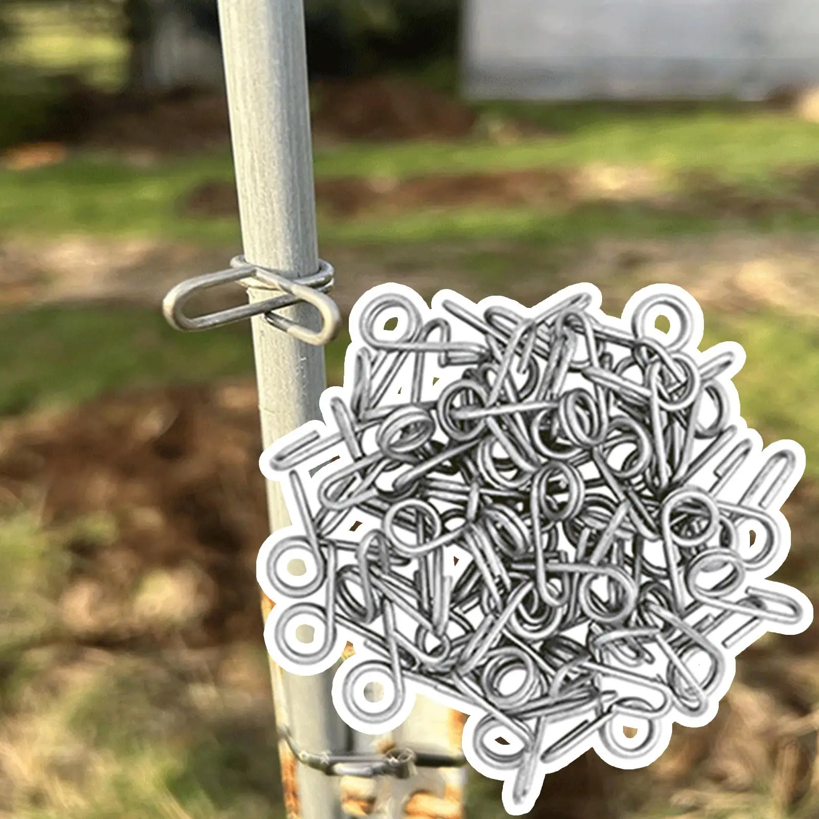 

Wire Fence Clips 50 Pieces Stainless Steel Clamps Rod Post Clip For Outdoor Garden Greenhouse Cattle Livestock Enclosure