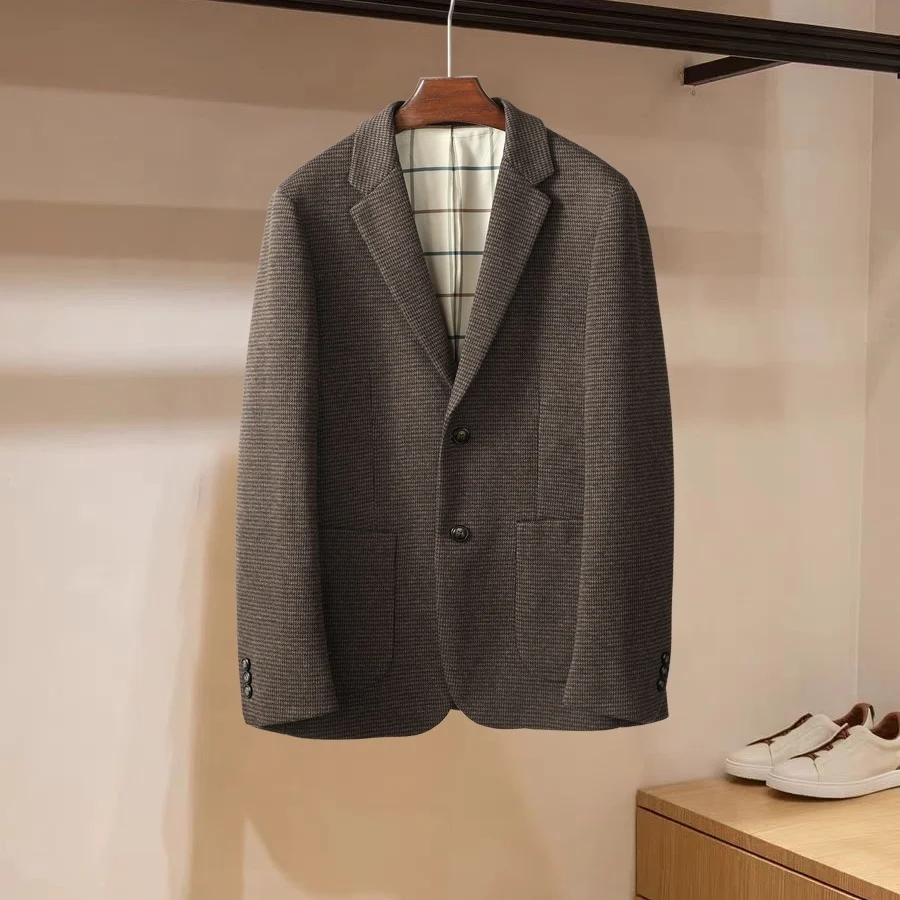 

Итальянская мужская одежда LP 25, осенне-зимний новый модный деловой костюм с плоским воротником, мужской повседневный шерстяной пиджак