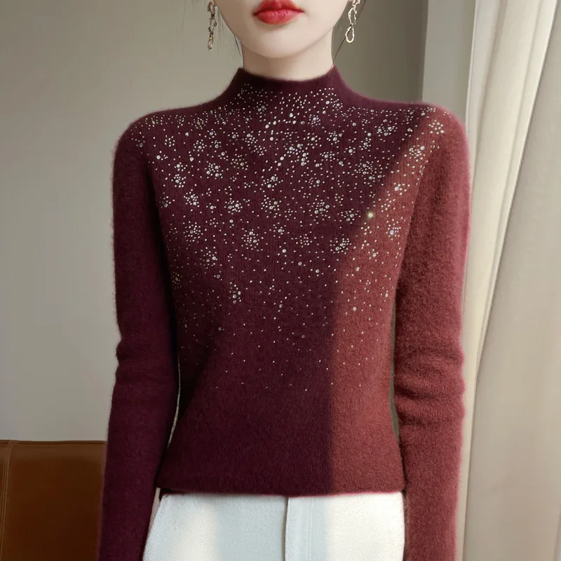 

Женский свитер, осень-зима, вязаные пуловеры с длинными рукавами, толстые теплые рубашки с воротником-стойкой, мягкие корейские модные джемперы LM40