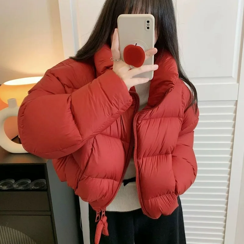 Short Fashionable and Good-looking Cotton Clothes Red Winter New Small Korean Bread Thickened Jacket Exquisite Simple and Casual