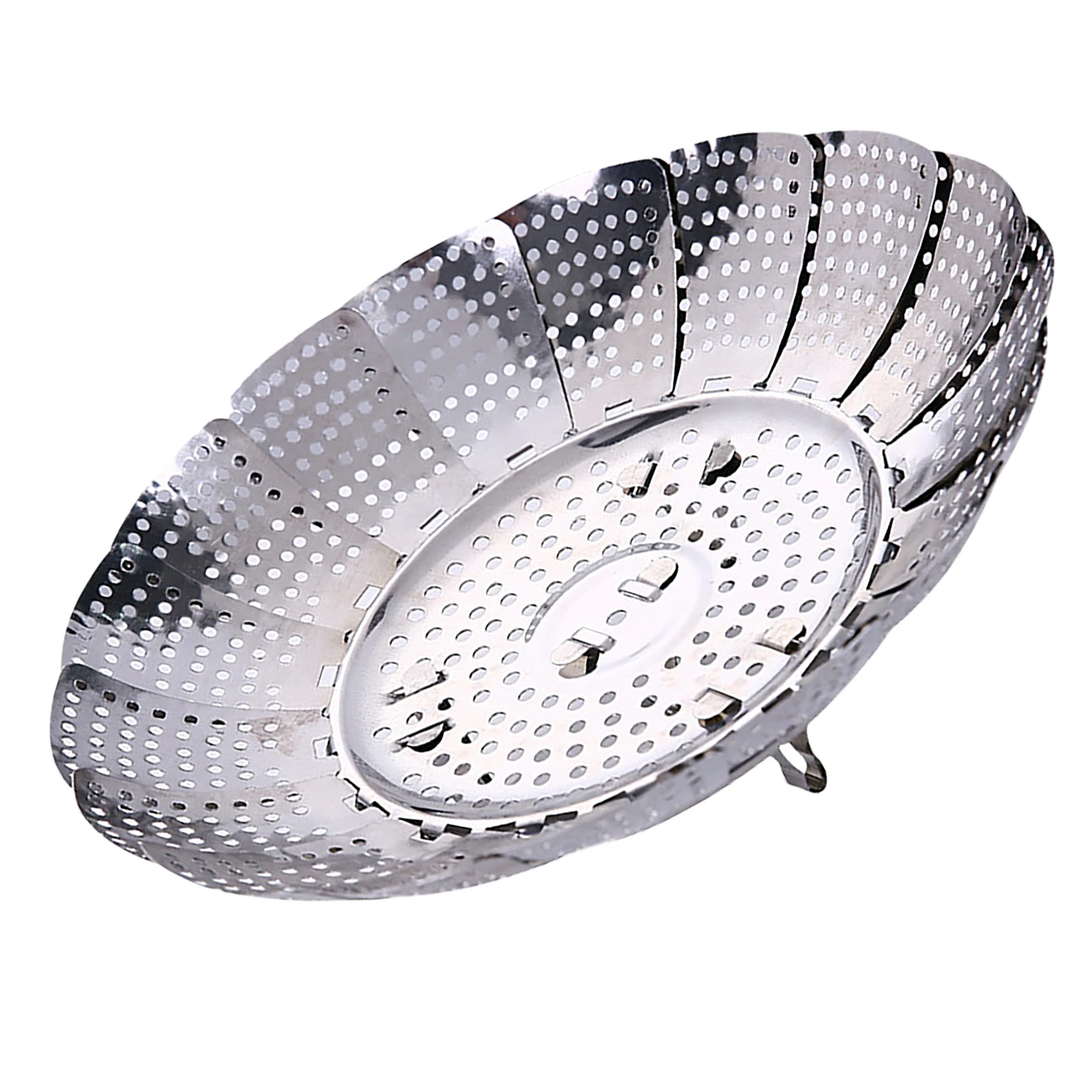 Cesta de vapor expandible, cesta de vapor para olla de verduras, cocinar alimentos al vapor, plegable de acero inoxidable extensible