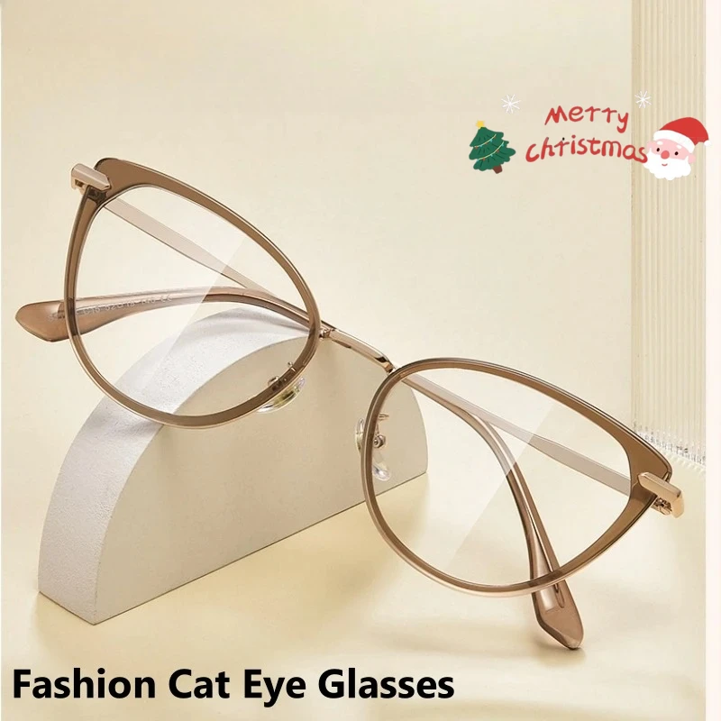 OLLYMURS New Trend Cat Eye Prescriptions Glasses Women Fashion Retro Blue Light Blocking Optical Violators Eyeglasses Frames