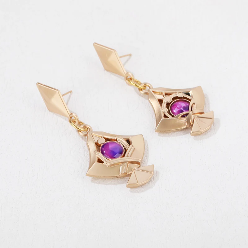 Genshin Impact Anime Yae Miko Vision Cospaly Props Metal Alloy Earring Ear Studs Jewelry Women Accessories Gift for Fans