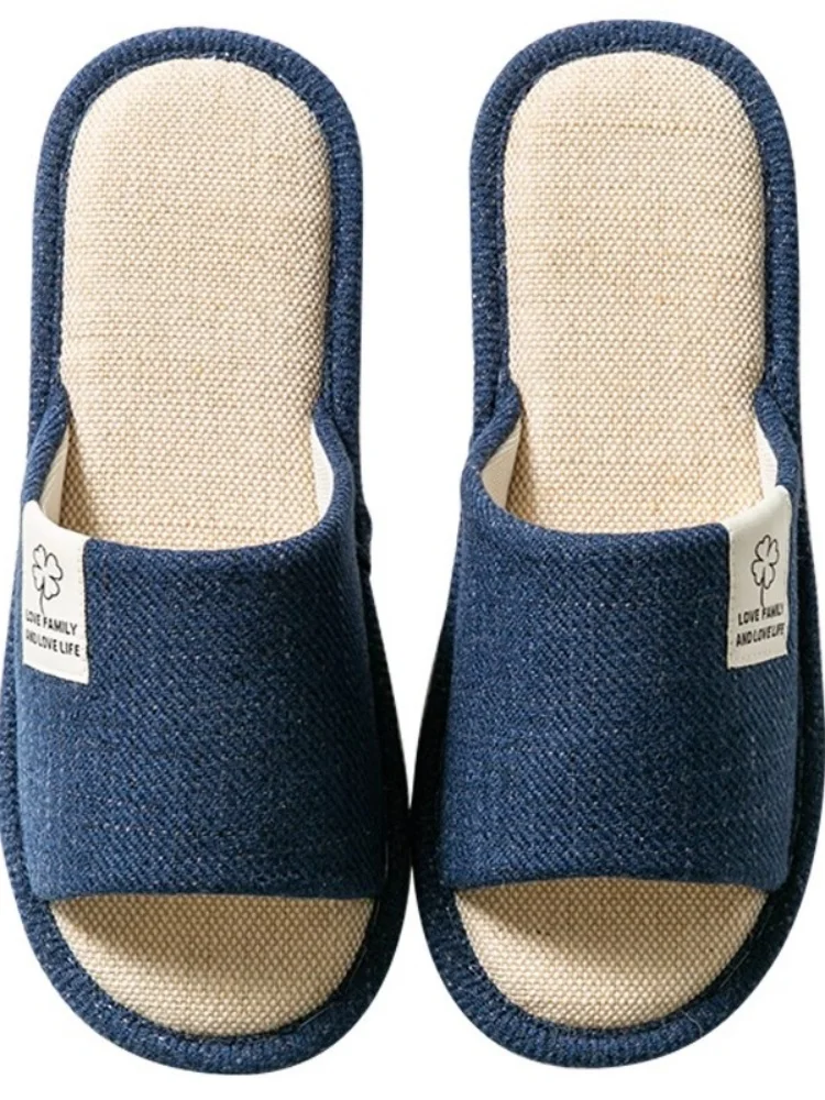 Unisex Indoor Floor Slippers Anti-Slip Home Use Cotton Linen Slippers Spring Summer Autumn Winter Universal Comfortable Slippers