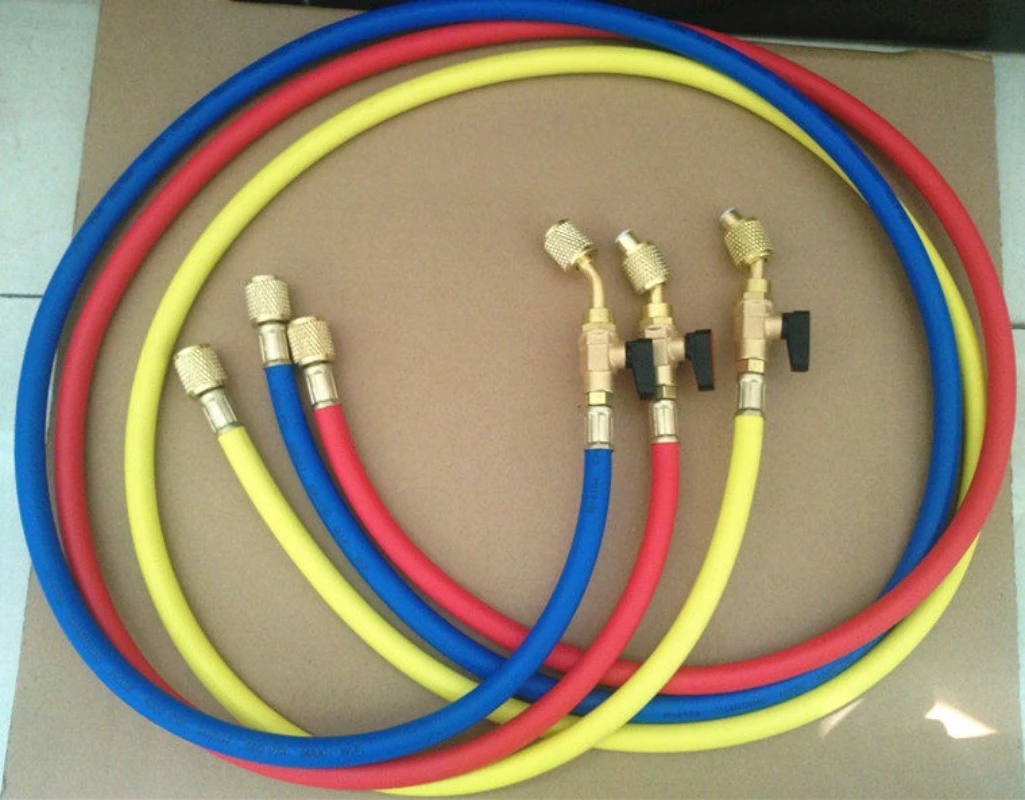 Air conditioning refrigerant fluoride pipe with ball valve switch, fluoride ball valve, fluoride safety valve R410 high pressure