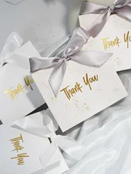 20/50/100pcs Thank You Candy Box With Ribbon Small Gift Packing Bag For Christmas Wedding Baby Shower Birthday Party Gift for Gu