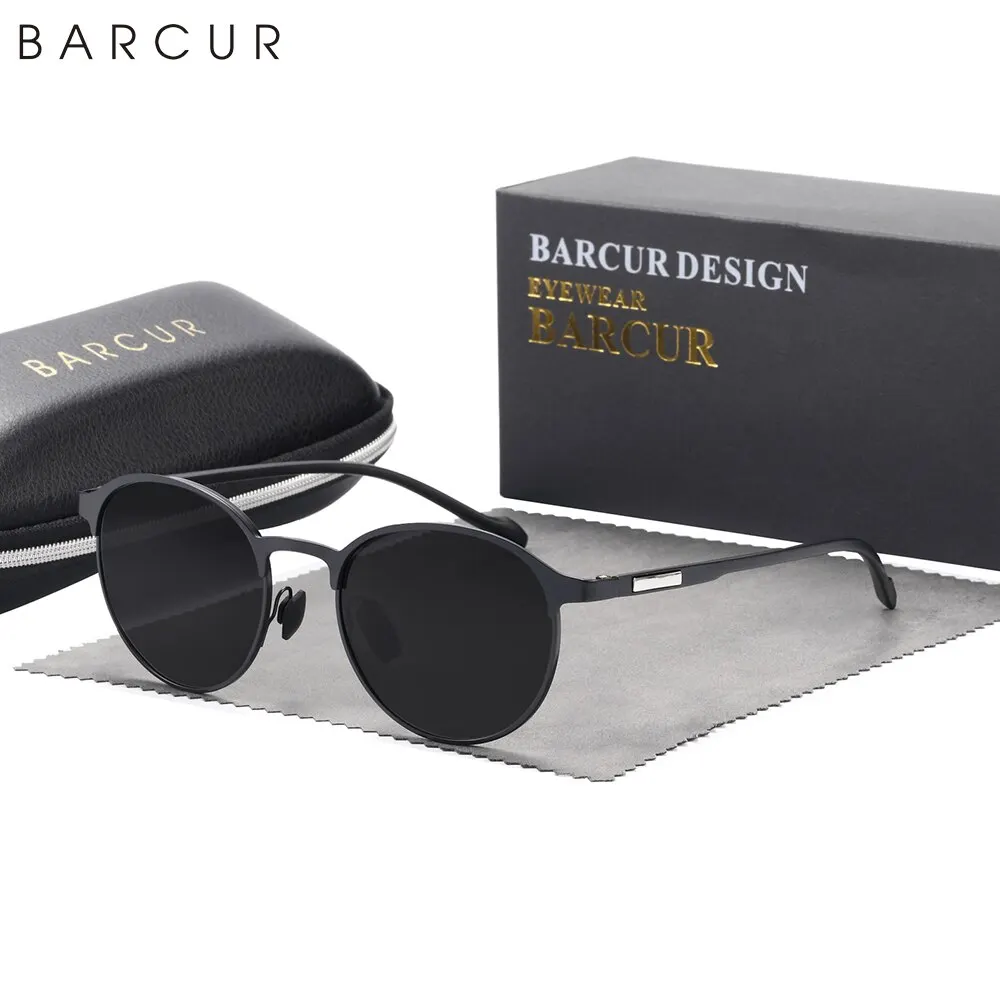 BARCUR TR90 Temples Sunglasses Women Polarized Fashion Sun Glasses Driving Round Ladies Sunglass image 4