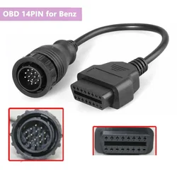 14 Needle OBD Adapter Cable for Benz 14Pin To 16 Pin OBD 2 Car Diagnostic Connector 14 Pin To 16Pin Sprinter Cord for Mercedes