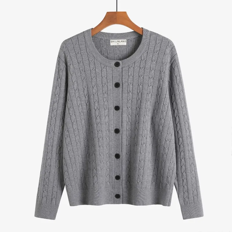 AutumnWinter Cross-border New Sweaters Cardigans Retro Style Commuter Knitted Sweaters Outerwear Base Layer Plus-size Women Wear