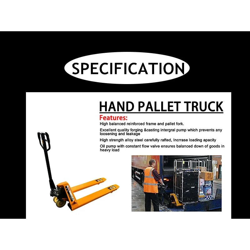 Uni-Silent Standard D uty Pallet Jack Truck 5500 Lb. Capacity Manual Pallet Hydraulic Hand Pallet Truck