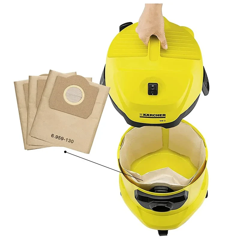 Per KARCHER WD3 Premium WD3 959-130 RB88 RU100 RU101 A2204 A2656 aspirapolvere spazzare sacchetto della polvere pezzi di ricambio