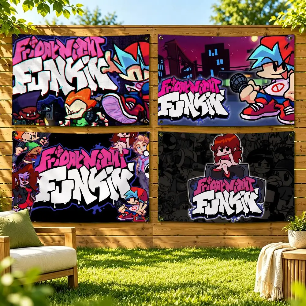 Friday Night Funkin Game Flags Soft Durable Tapestry Skin-friendly For Outdoor Party Home Living Room Bar Bedroom Decoration