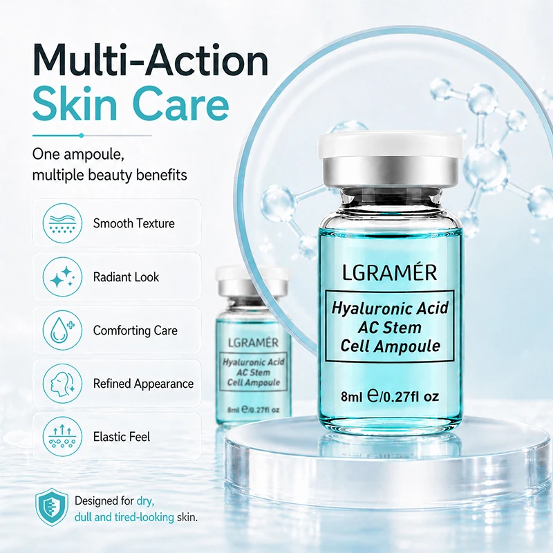 Hyaluronic Acid AC Stem Cell Ampoule Facial Serum Niacinamide Brightning Firming Face Serum for Dry,Dull and Tired-looking Skin