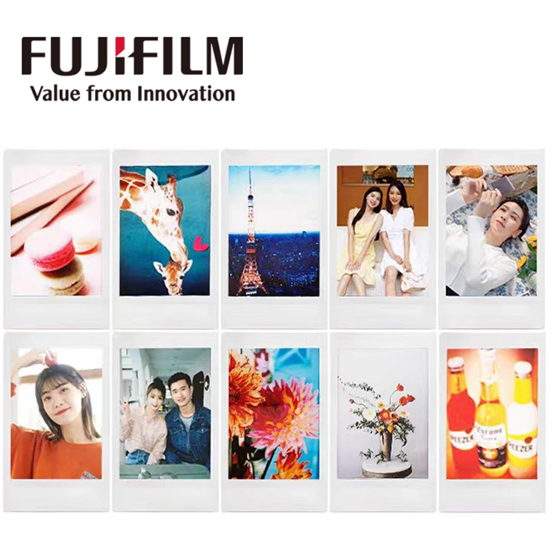 Fuji Instax Film Paper 10-100 Sheets Fujifilm Instax Mini Film White Edge Photo Paper For Mini 12 11 9 8 40 70 90 Instant Camera