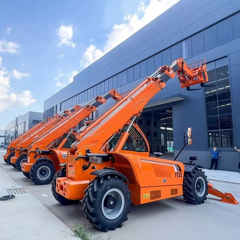 Four Wheel Loader Telescopic Boom 3 Ton 3.5 Ton Multifunctional Telescopic Forklift with 7m 10m 14m 18m Lifting Height