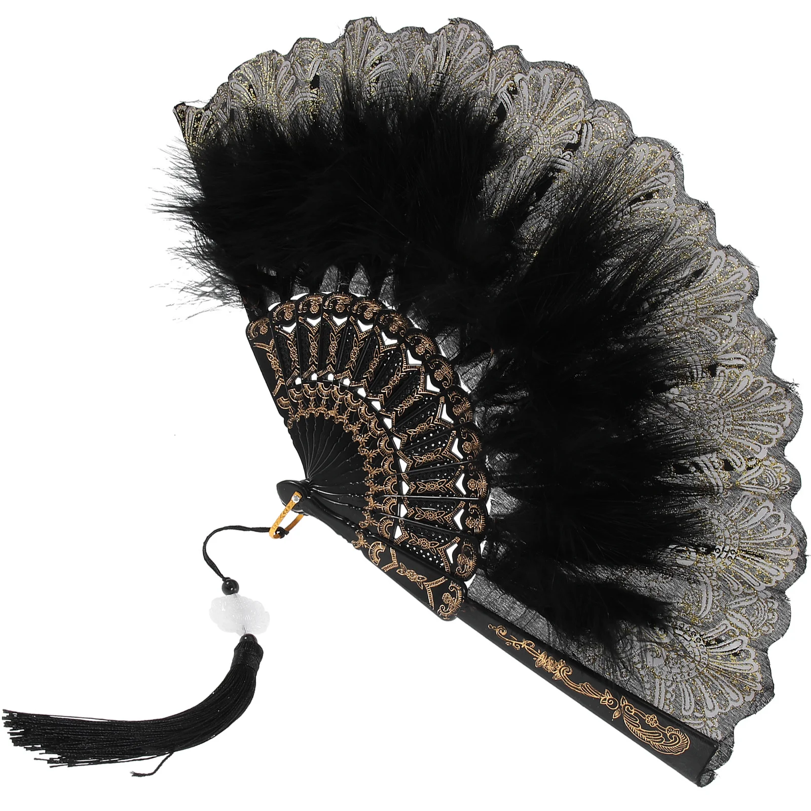 مروحة بلوم قابلة للطي للنساء، مروحة محمولة أنيقة، تصميم قابل للطي لحفلات الزفاف والحفلات التنكرية والمهرجانات #3