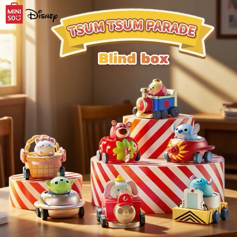 

Новинка 2025 года, серия Miniso Disney Tsum Tsum Parade, слепая коробка, аниме-фигурка, товары с изображением инопланетянина, модная игрушка, настольный милый орнамент