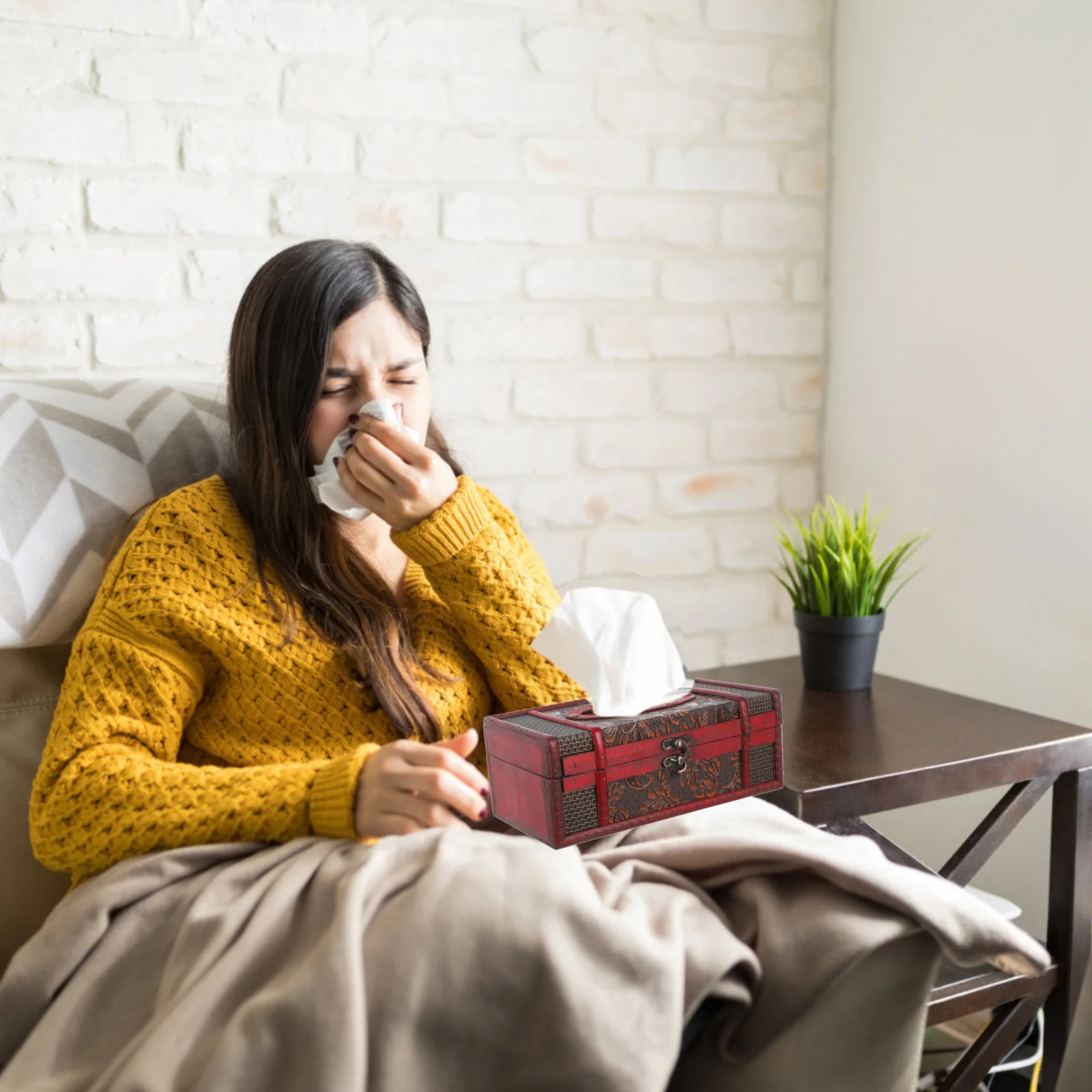 

Tissue Box Retro Napkin Holder Large Opening Design For Home Bathroom Office Hotel Car Decorative Tissue Container