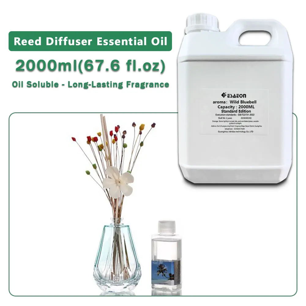 ESAEON Home Air Freshener, Vine Diffuser Replenishes Aromatic Oil, Aroma Reed Diffuser Oils, Wild Bluebell 2000ML (67.6 fl.oz)