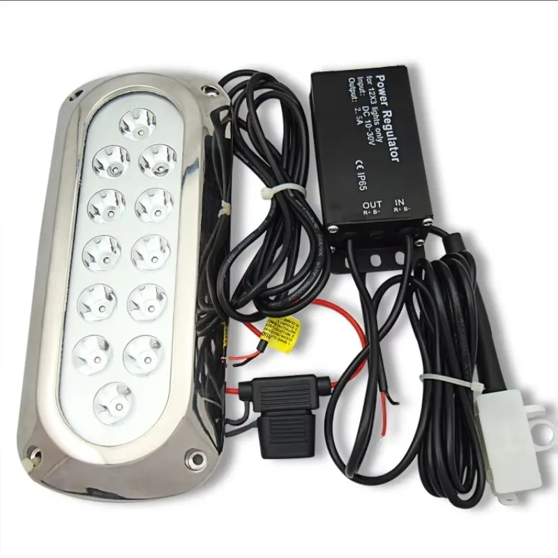 SSTT Marine Accessories 36w Boat Light LED Underwater 1600lm IP68 Waterproof Rate Yacht Light