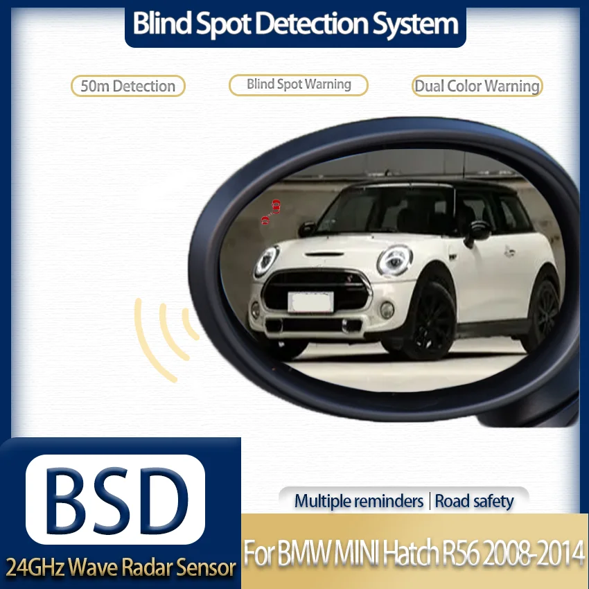 Blind Spot Detection BSD Safety Warning System, Dual Color Visual Indicator, 24GHz Radar Sensor for BMW MINI Hatch 2008-2014
