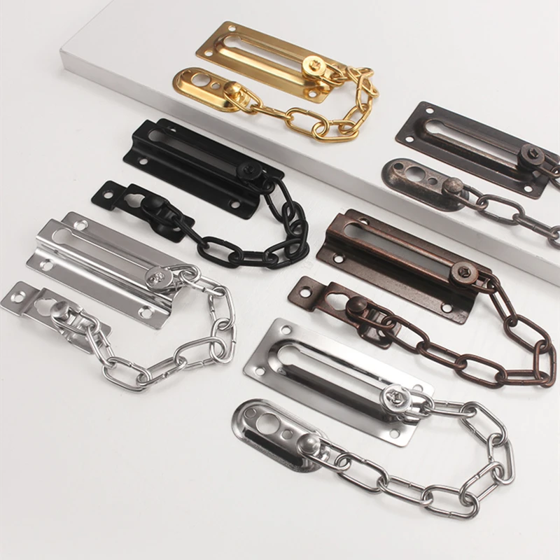 Security Door Chain Security Door Lock Strip Door Lock Latch Hotel Door Bolt Without Punching Window Door Chain