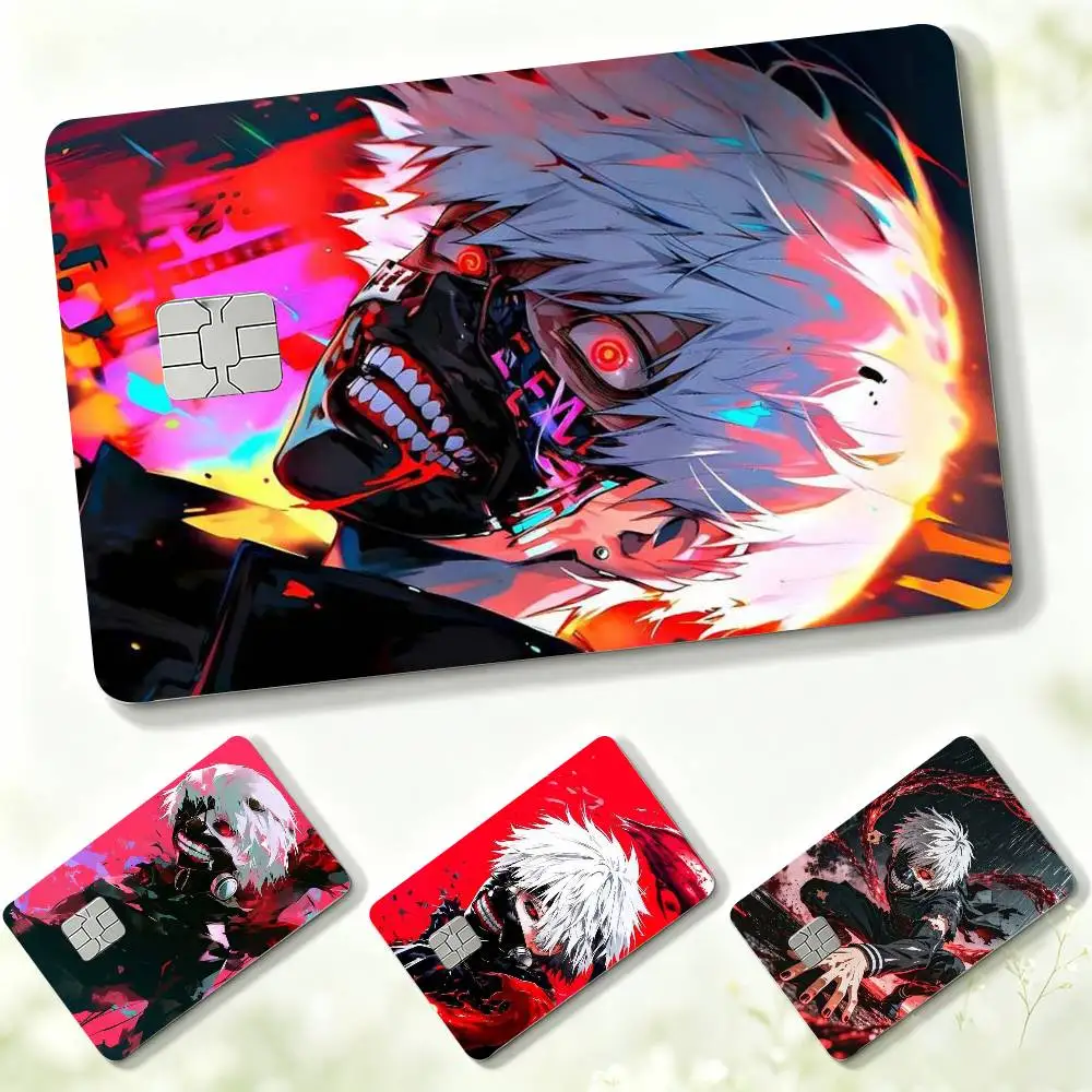 K-Ken Kaneki Anime T-Tokyo Ghoul  Credit Card HD Stickers Game Card Decal Small Chip Waterproof Sticker Gift